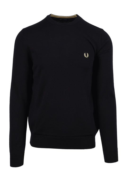 FRED PERRY CLASSIC CREW NECK KNITWEAR BLACK