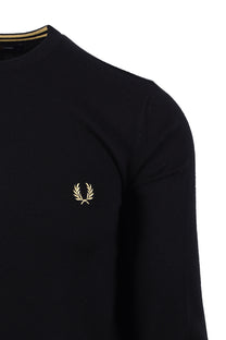 FRED PERRY CLASSIC CREW NECK KNITWEAR BLACK