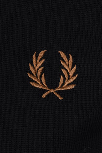 FRED PERRY COTTON KNITTED SHIRT BLACK Fred Perry