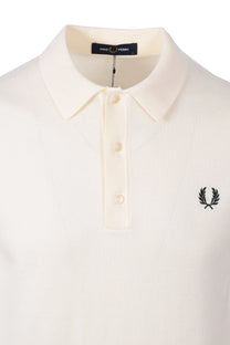 FRED PERRY COTTON KNITTED SHIRT ECRU Fred Perry