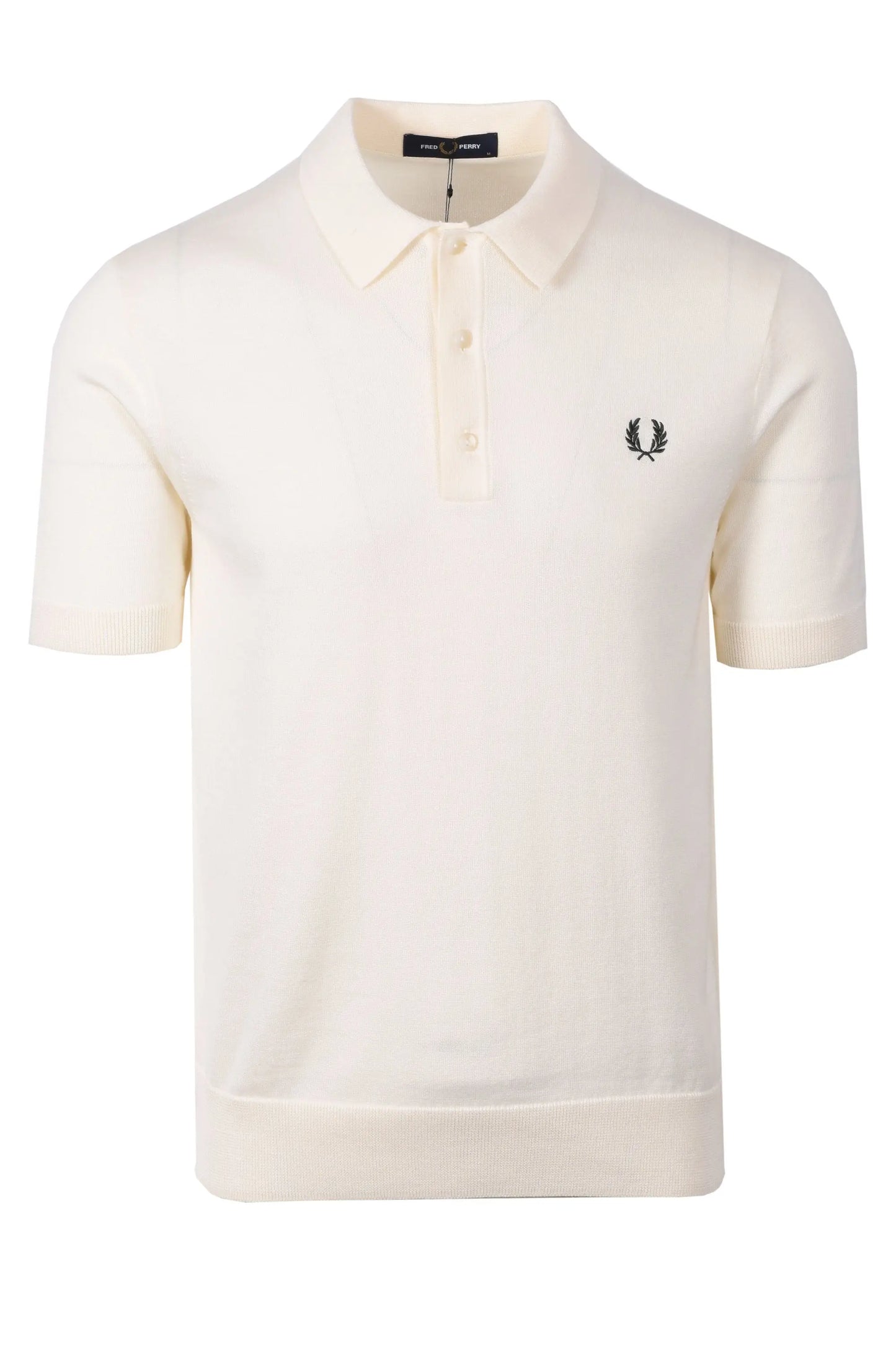 FRED PERRY COTTON KNITTED SHIRT ECRU Fred Perry