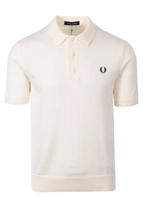FRED PERRY COTTON KNITTED SHIRT ECRU Fred Perry