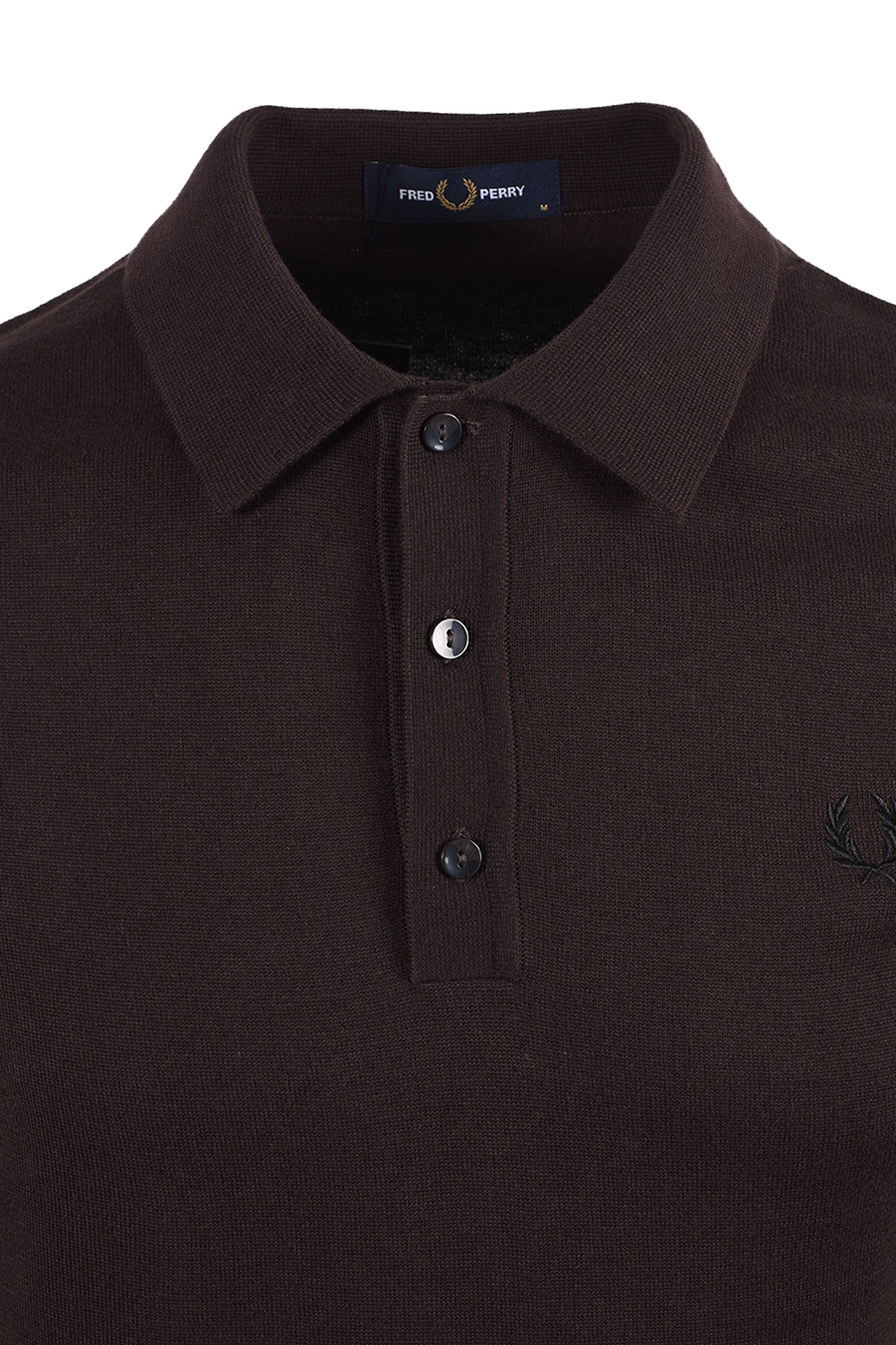 FRED PERRY COTTON KNITTED SHIRT RICH BROWN Fred Perry Michael Stewart Menswear  Polo Shirts
