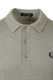 FRED PERRY COTTON KNITTED SHIRT SEAGRASS Fred Perry