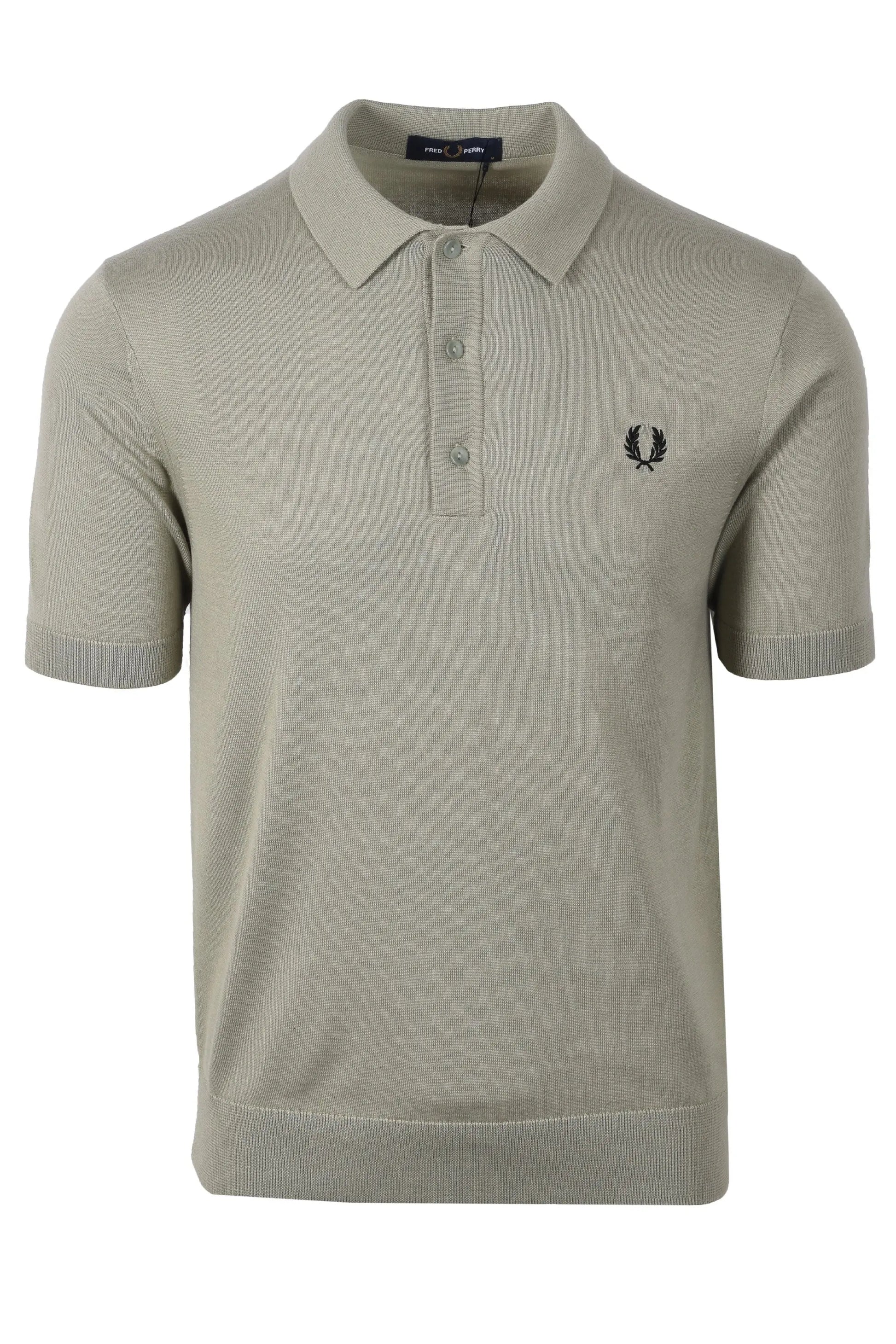 FRED PERRY COTTON KNITTED SHIRT SEAGRASS Fred Perry