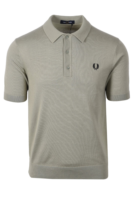 FRED PERRY COTTON KNITTED SHIRT SEAGRASS