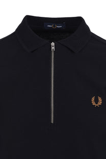 FRED PERRY CREPE PIQUE POLO SHIRT BLACK Fred Perry Michael Stewart Menswear  Polo Shirts