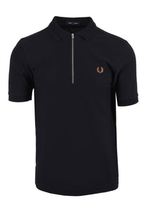 FRED PERRY CREPE PIQUE POLO SHIRT BLACK Fred Perry Michael Stewart Menswear  Polo Shirts