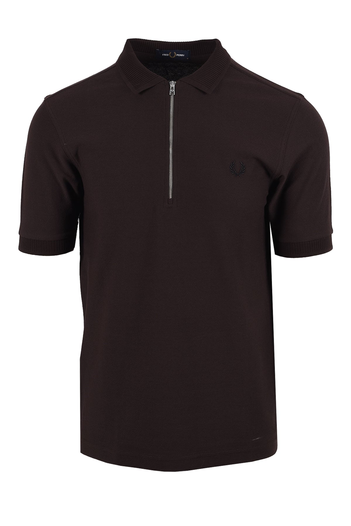 FRED PERRY CREPE PIQUE POLO SHIRT RICH BROWN Fred Perry Michael Stewart Menswear  Polo Shirts