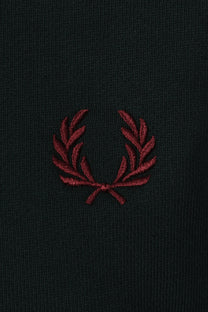 FRED PERRY CREW NECK SWEATSHIRT GRASSROOT GREEN/STOCKPORT BLUE/OXBLOOD Fred Perry