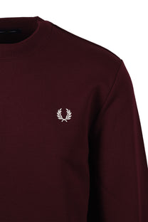 FRED PERRY CREW NECK SWEATSHIRT OXBLOOD/ECRU Fred Perry Michael Stewart Menswear  Knitwear