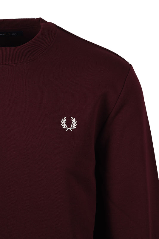 FRED PERRY CREW NECK SWEATSHIRT OXBLOOD/ECRU Fred Perry Michael Stewart Menswear  Knitwear