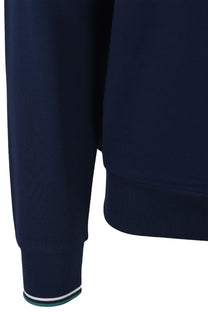 FRED PERRY CREW NECK SWEATSHIRT TENNIS BLUE/SNOW WHITE/DEEP MINT Fred Perry