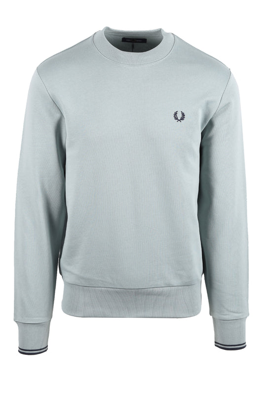 FRED PERRY CREW NECK SWEATSHIRT silver blue/dark airforce Fred Perry Michael Stewart Menswear  Knitwear