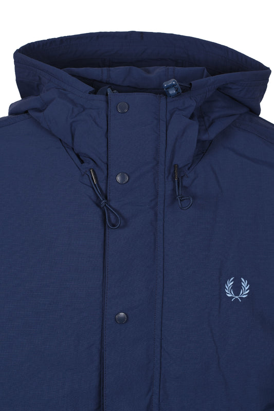 FRED PERRY CROPPED RIPSTOP PARKA TENNIS BLUE