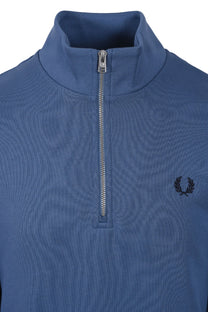FRED PERRY HALF ZIP SWEATSHIRT ACE BLUE/WHITE/TENNIS BLUE Fred Perry
