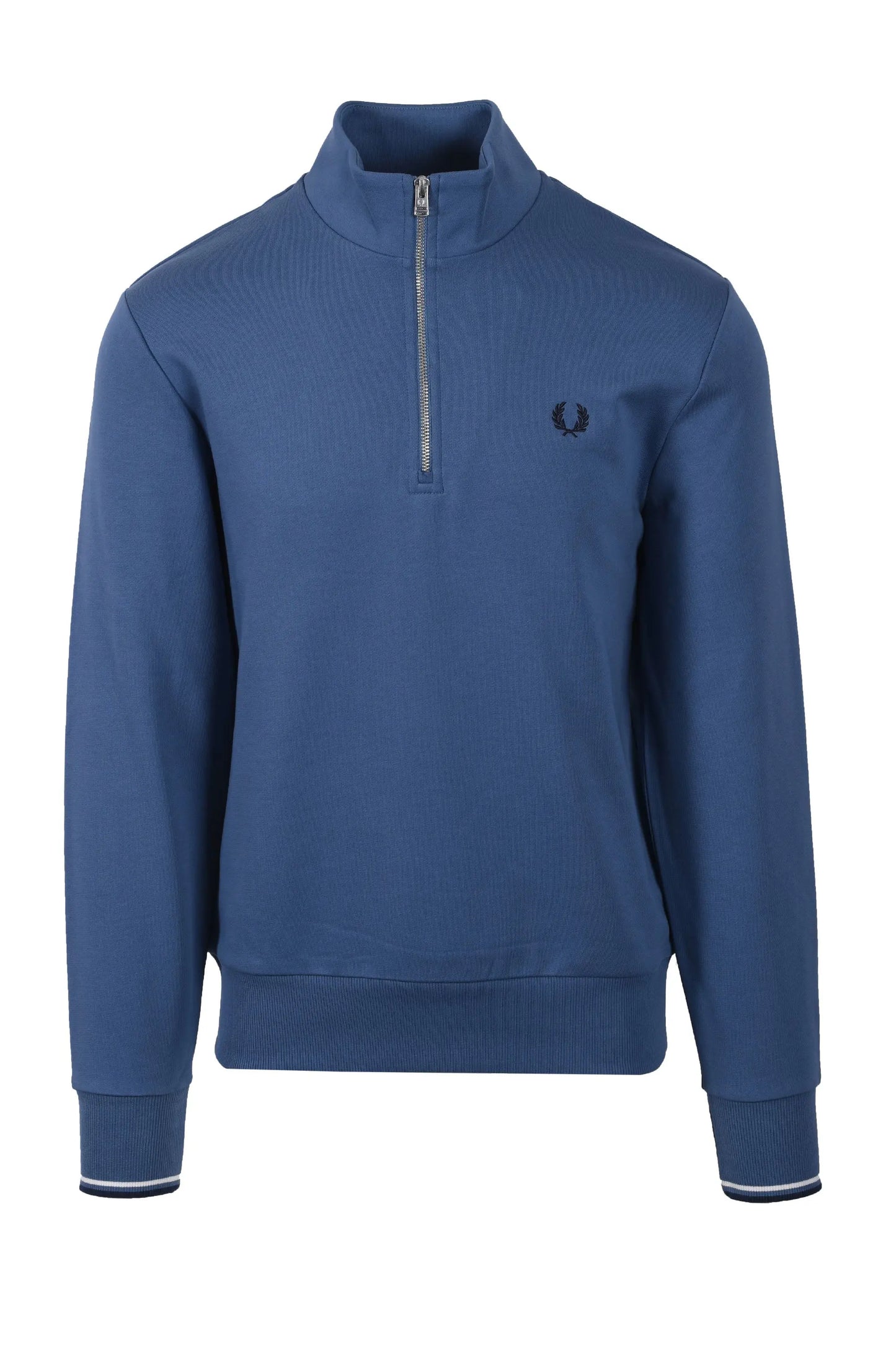 FRED PERRY HALF ZIP SWEATSHIRT ACE BLUE/WHITE/TENNIS BLUE Fred Perry