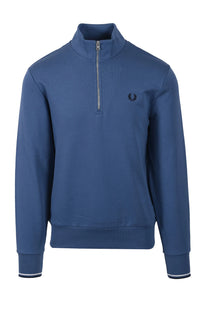 FRED PERRY HALF ZIP SWEATSHIRT ACE BLUE/WHITE/TENNIS BLUE Fred Perry