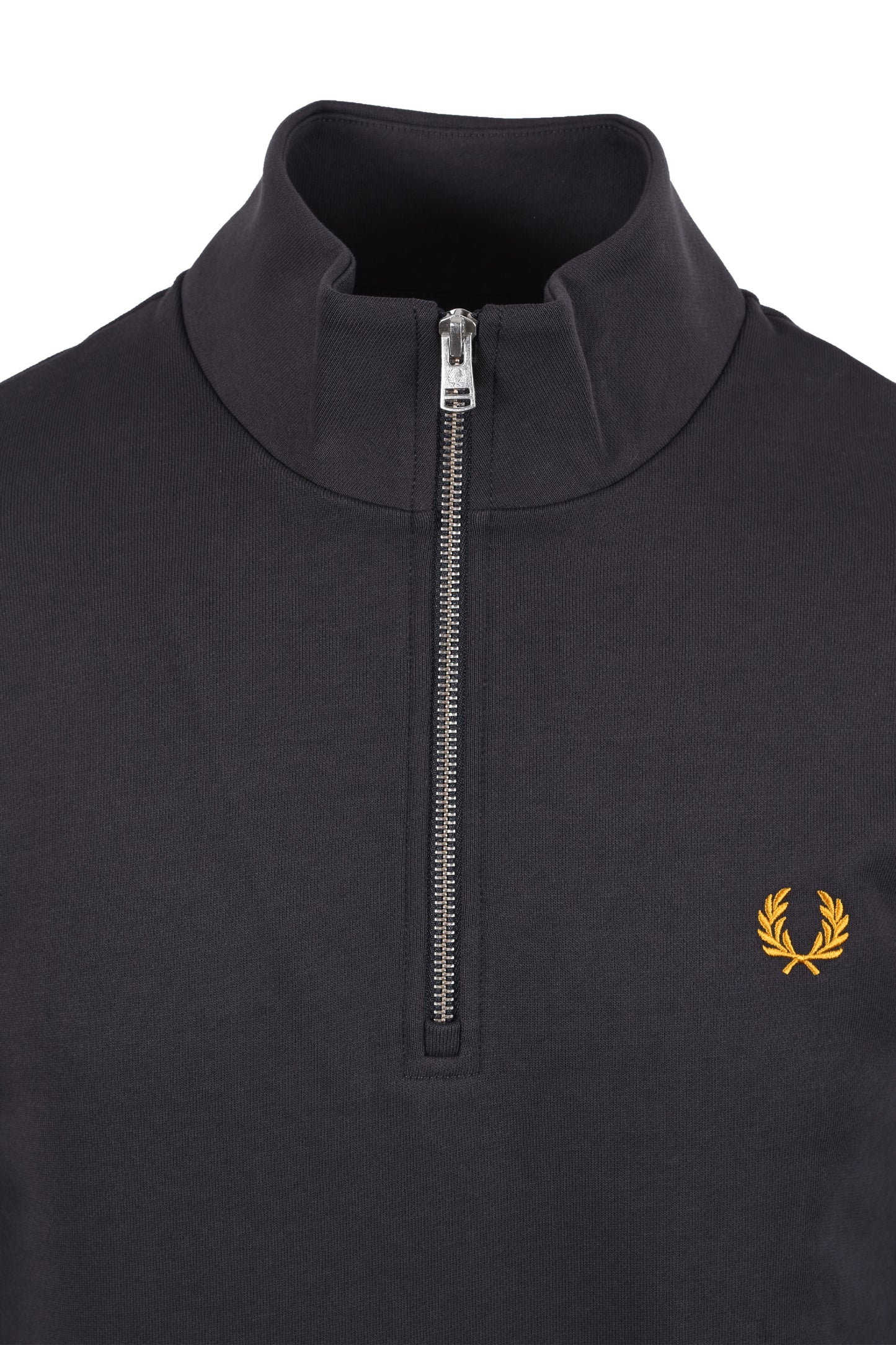 FRED PERRY HALF ZIP SWEATSHIRT ANCHOR GREY/GOLDEN Fred Perry Michael Stewart Menswear  Sweatshirts & Hoodies