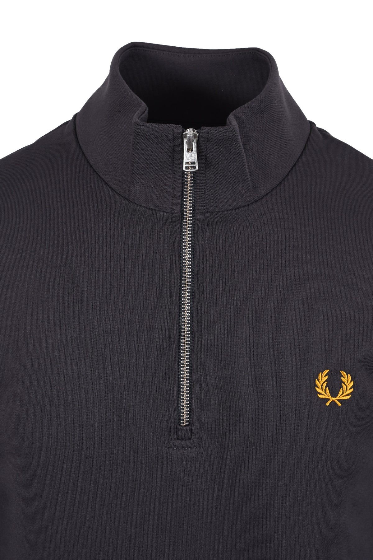 FRED PERRY HALF ZIP SWEATSHIRT ANCHOR GREY/GOLDEN Fred Perry Michael Stewart Menswear  Sweatshirts & Hoodies