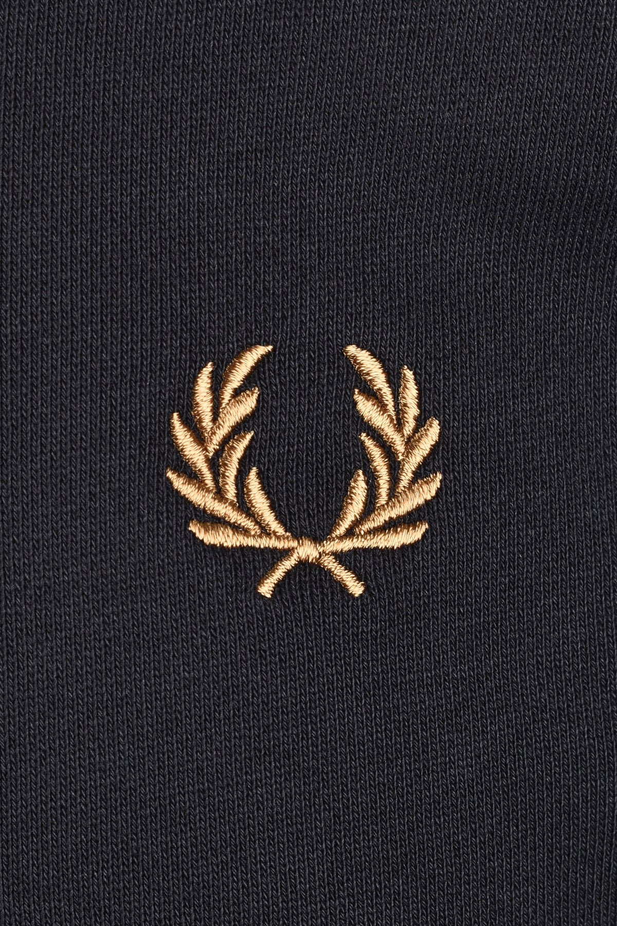 FRED PERRY HALF ZIP SWEATSHIRT BLACK/ SNOW WHITE/ BRONZE