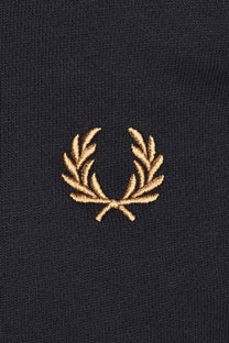 FRED PERRY HALF ZIP SWEATSHIRT BLACK/ SNOW WHITE/ BRONZE