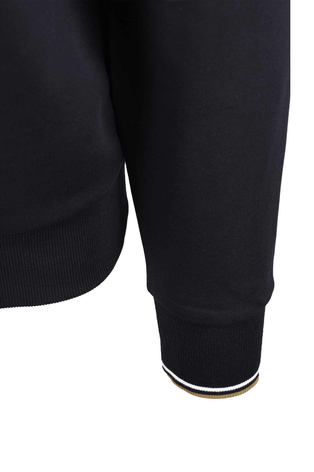 FRED PERRY HALF ZIP SWEATSHIRT BLACK/ SNOW WHITE/ BRONZE