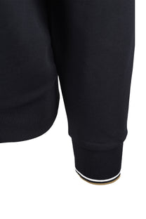 FRED PERRY HALF ZIP SWEATSHIRT BLACK/ SNOW WHITE/ BRONZE