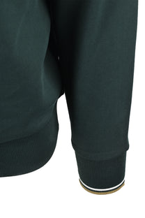 FRED PERRY HALF ZIP SWEATSHIRT GRASSROOTS/ECRU/ BRONZE