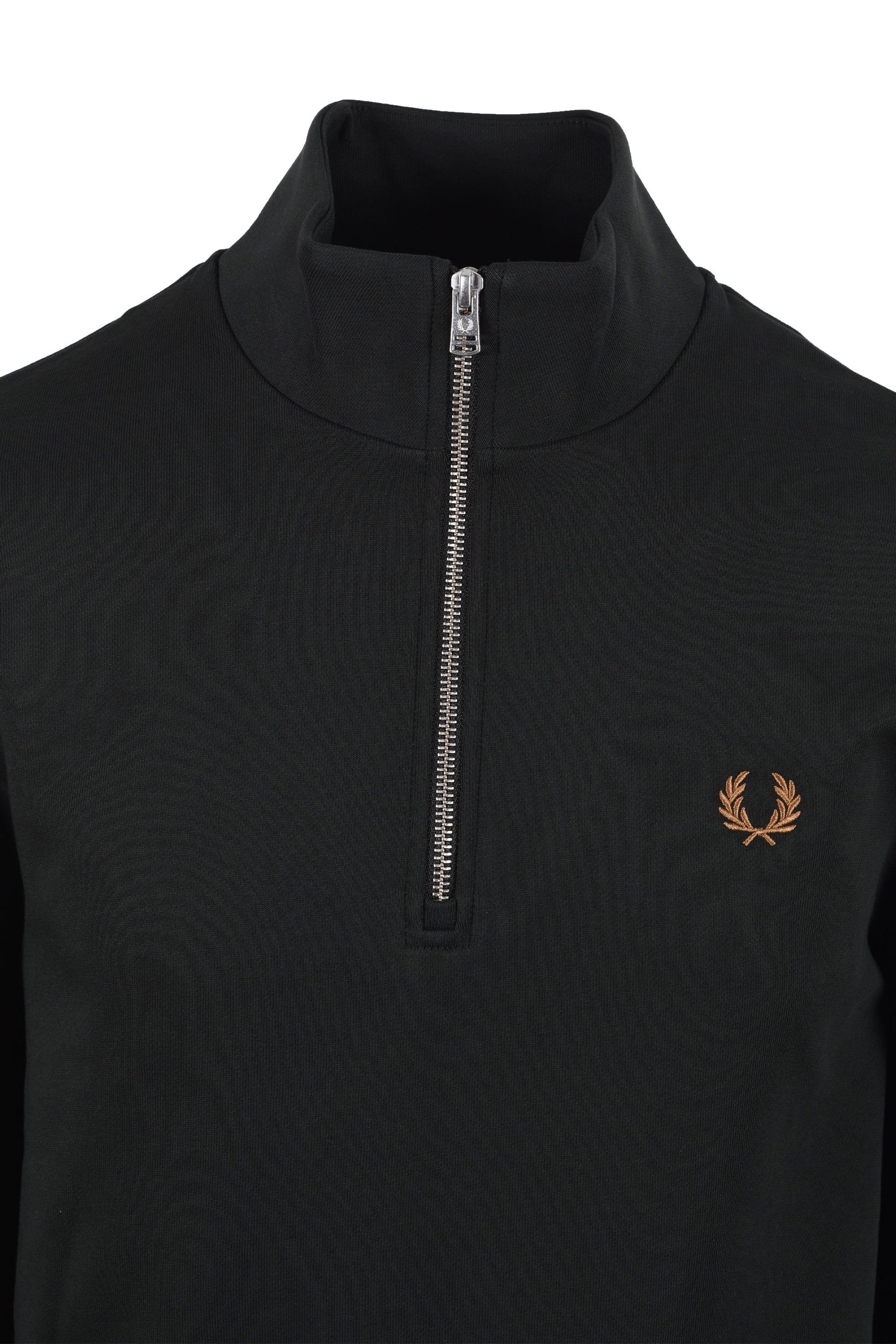 FRED PERRY HALF ZIP SWEATSHIRT NIGHT GREEN/ DUSKY BLUE/ DARK Fred Perry Michael Stewart Menswear  Sweatshirts & Hoodies