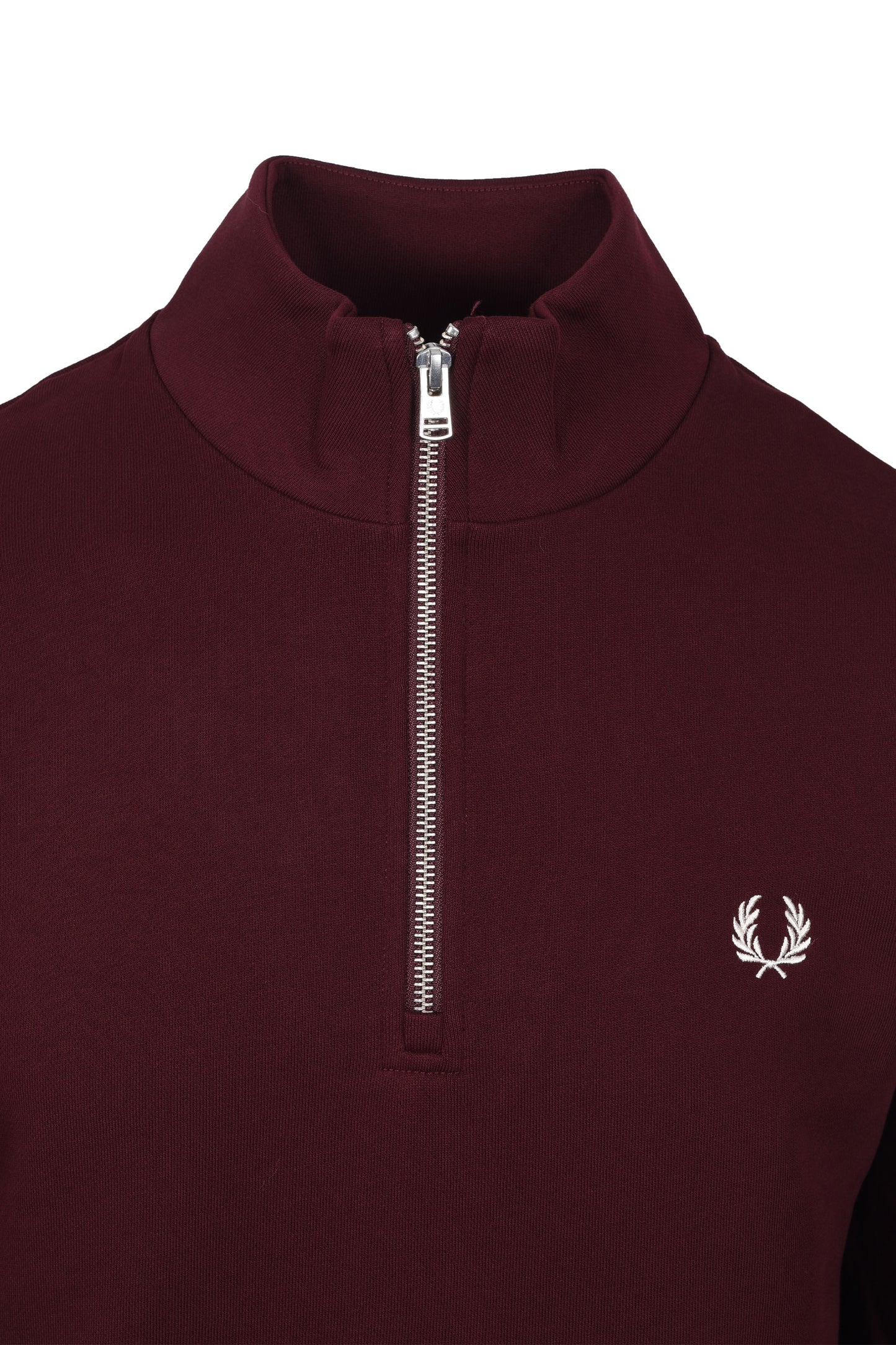 FRED PERRY HALF ZIP SWEATSHIRT OXBLOOD/ECRU