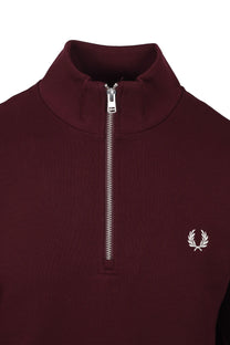 FRED PERRY HALF ZIP SWEATSHIRT OXBLOOD/ECRU Fred Perry