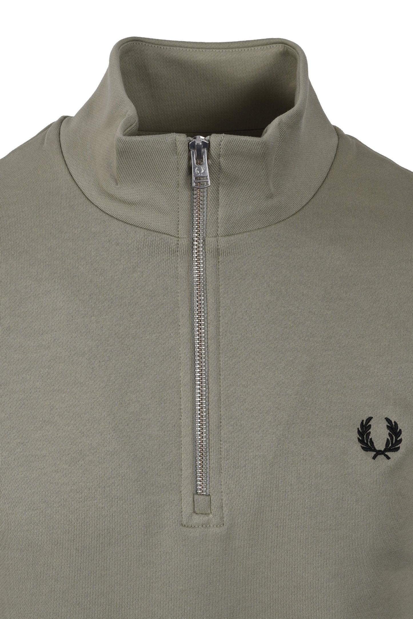 FRED PERRY HALF ZIP SWEATSHIRT SEAGRASS/BLACK