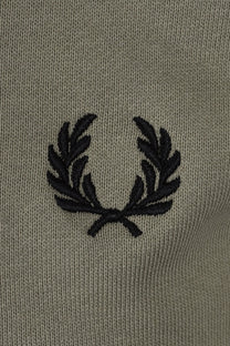 FRED PERRY HALF ZIP SWEATSHIRT SEAGRASS/BLACK Fred Perry