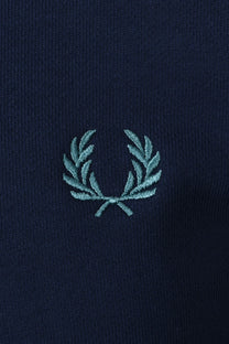 FRED PERRY HALF ZIP SWEATSHIRT TENNIS BLUE/SNOW WHITE/DEEP MINT Fred Perry