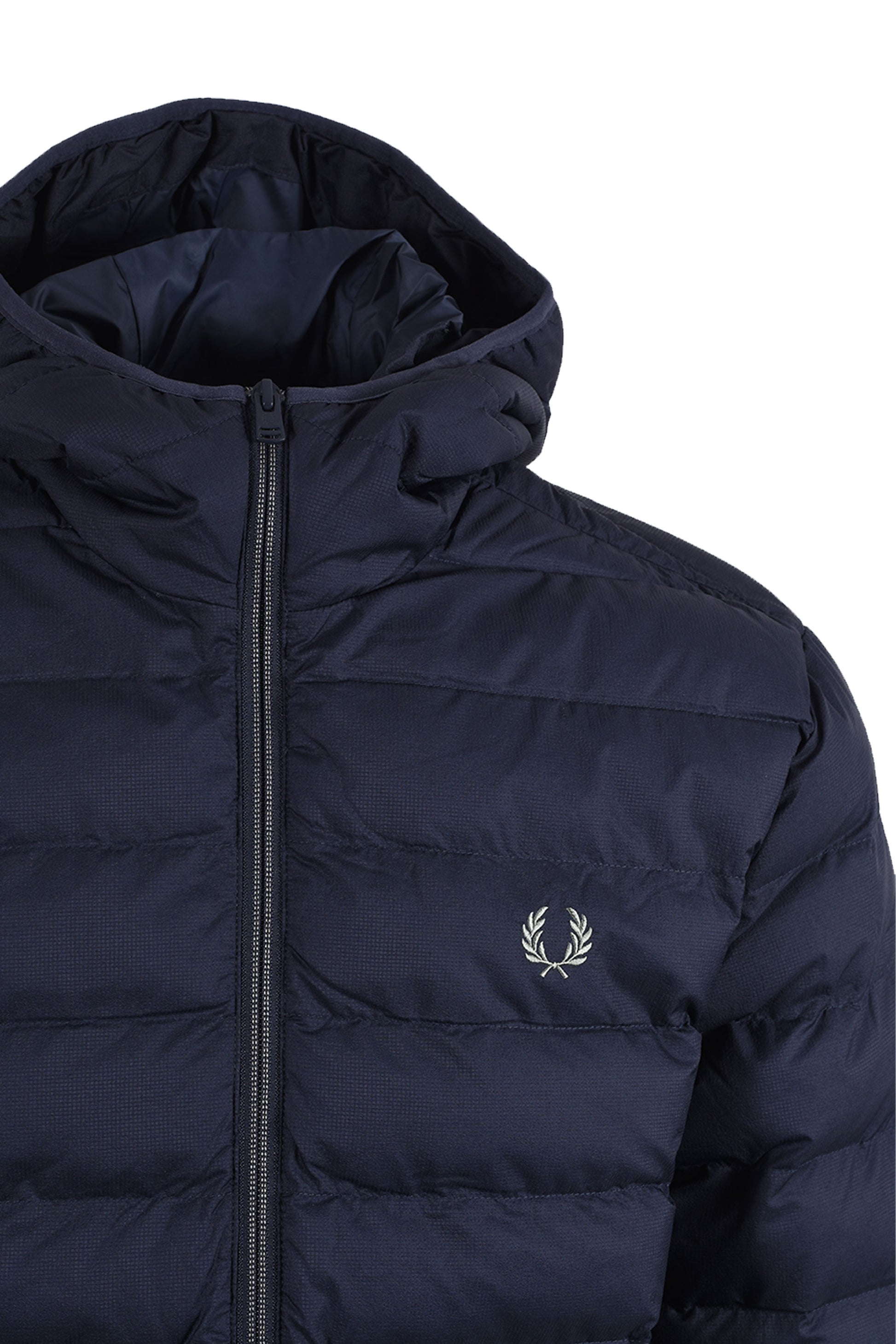 FRED PERRY HOODED INSULATED JACKET DARK AIRFORCE Fred Perry Michael Stewart Menswear  Jackets