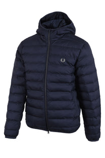 FRED PERRY HOODED INSULATED JACKET DARK AIRFORCE Fred Perry Michael Stewart Menswear  Jackets