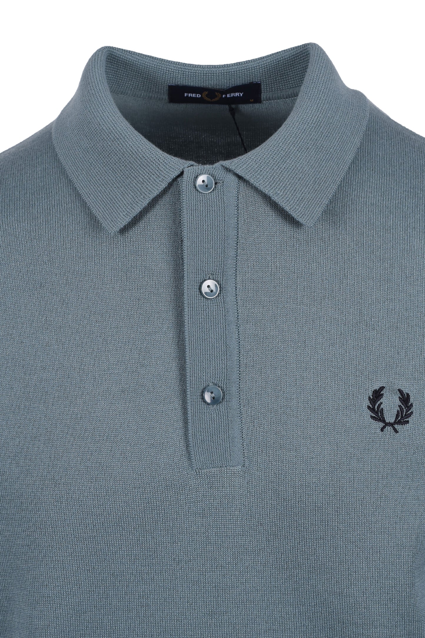 FRED PERRY LS KNITTED SHIRT STOCKPORT BLUE