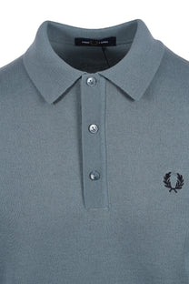 FRED PERRY LS KNITTED SHIRT STOCKPORT BLUE Fred Perry