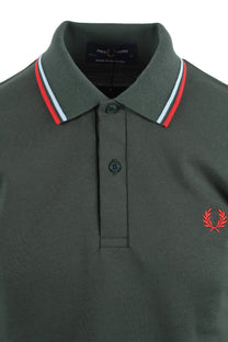 FRED PERRY MADE IN ENGLAND TWIN TIPPED POLO TARTAN GREEN Fred Perry Michael Stewart Menswear