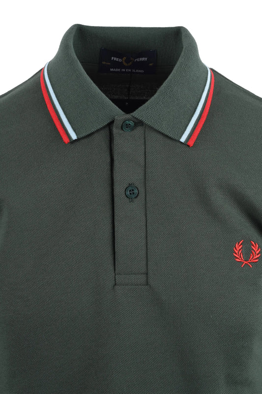 FRED PERRY MADE IN ENGLAND TWIN TIPPED POLO TARTAN GREEN Fred Perry Michael Stewart Menswear