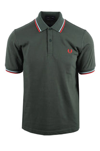 FRED PERRY MADE IN ENGLAND TWIN TIPPED POLO TARTAN GREEN Fred Perry Michael Stewart Menswear