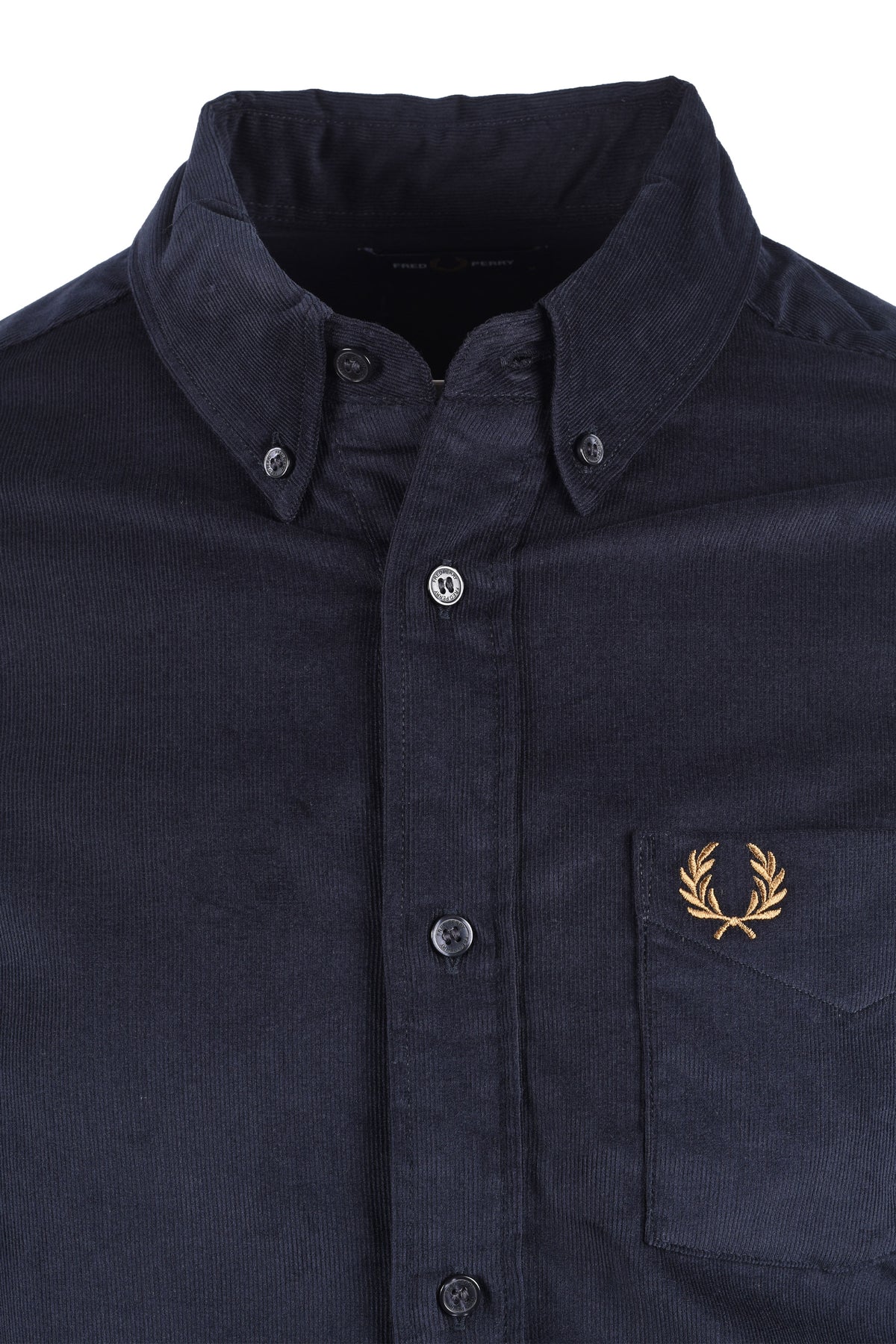 FRED PERRY NEEDLE CORD SHIRT NAVY