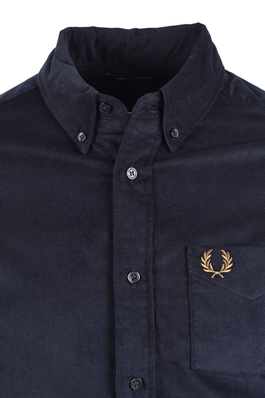 FRED PERRY NEEDLE CORD SHIRT NAVY