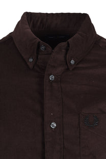 FRED PERRY NEEDLE CORD SHIRT RICH BROWN