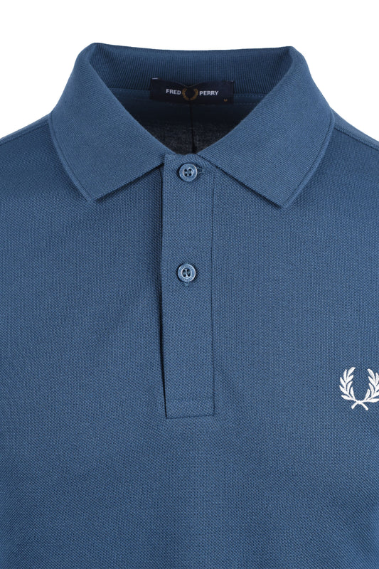 FRED PERRY PLAIN POLO SHIRT MID BLUE