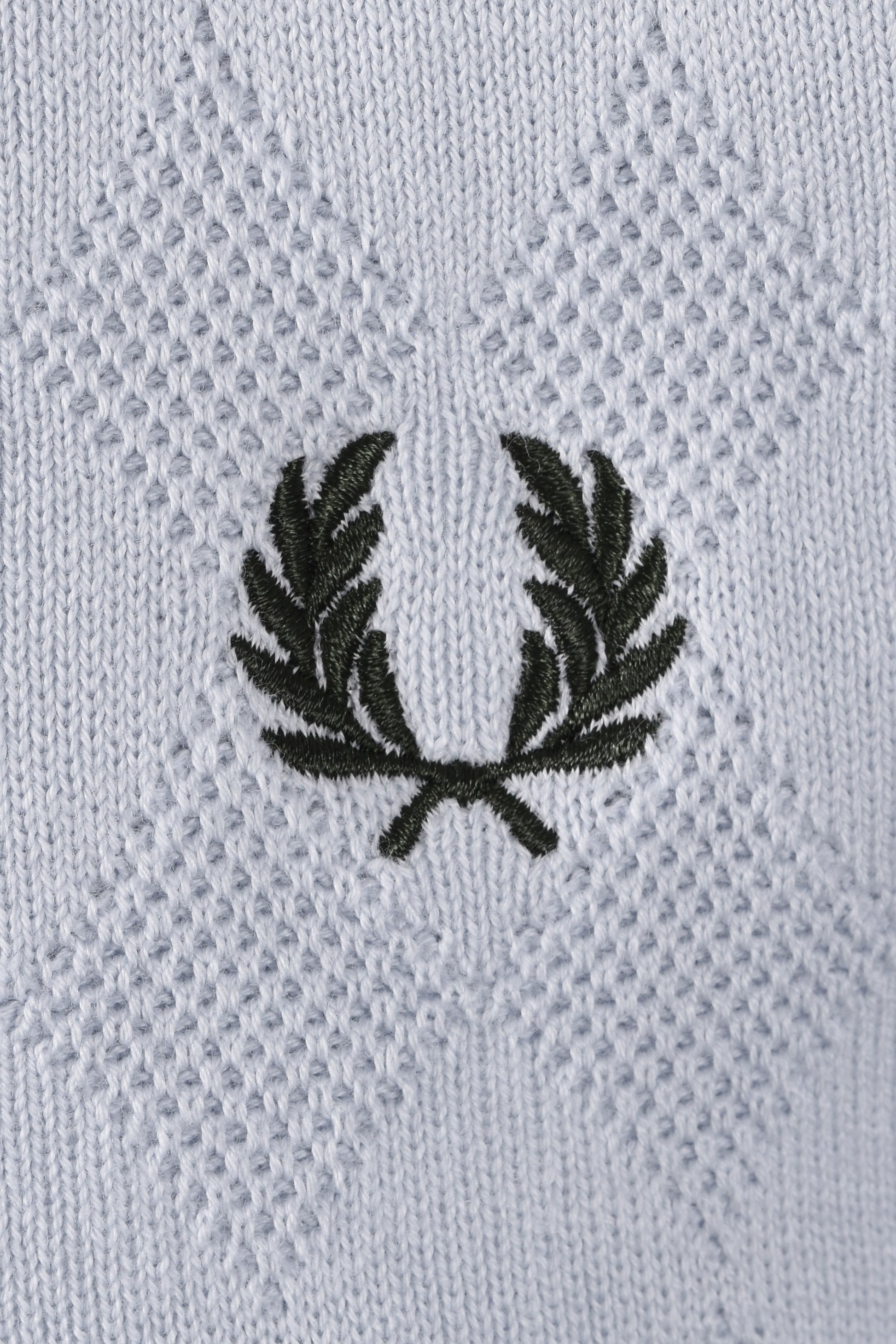 FRED PERRY POINTELLE KNITTED POLO DUSKY BLUE Fred Perry Michael Stewart Menswear  Polo Shirts