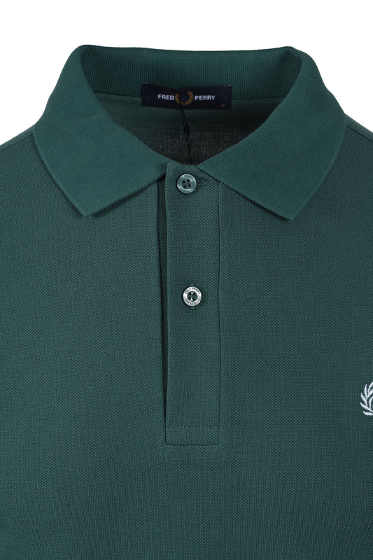 FRED PERRY POLO SHIRT SPORT GREEN/TRACK BLUE