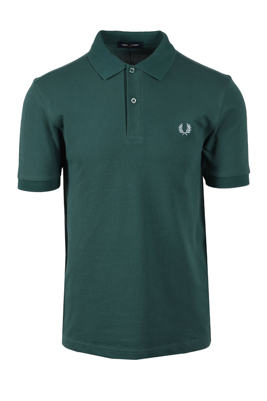 FRED PERRY POLO SHIRT SPORT GREEN/TRACK BLUE