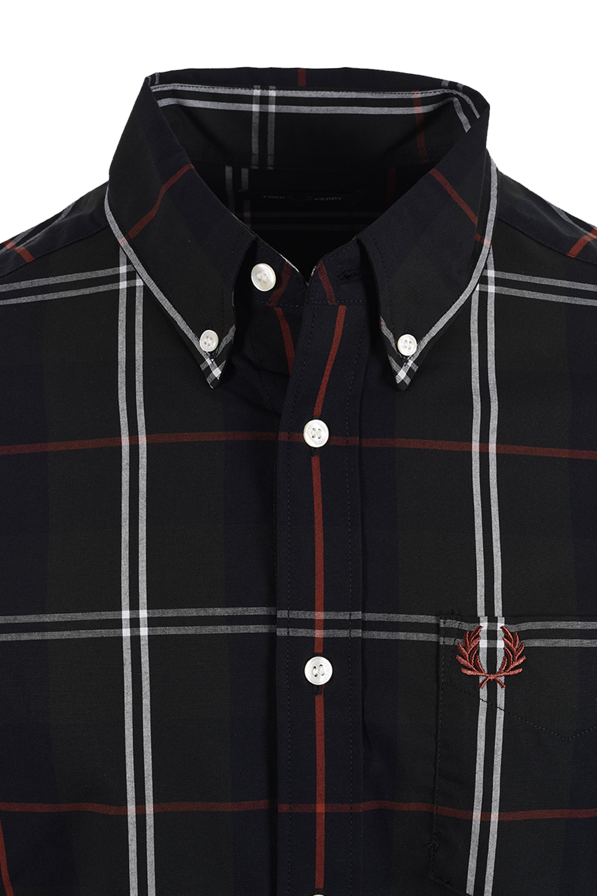 FRED PERRY POPLIN TARTAN SHIRT NIGHT GREEN Fred Perry Michael Stewart Menswear  Shirts